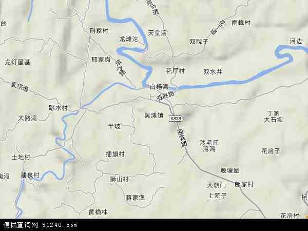 吴滩镇地形图 - 吴滩镇地形图高清版 - 2024年吴滩镇地形图
