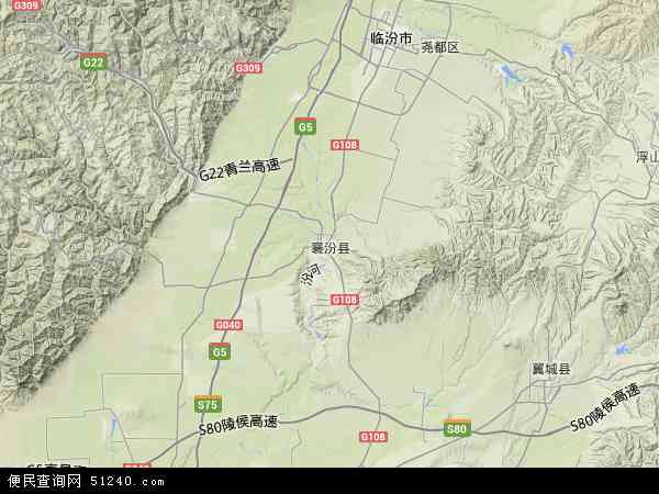 襄汾县地形图 - 襄汾县地形图高清版 - 2024年襄汾县地形图