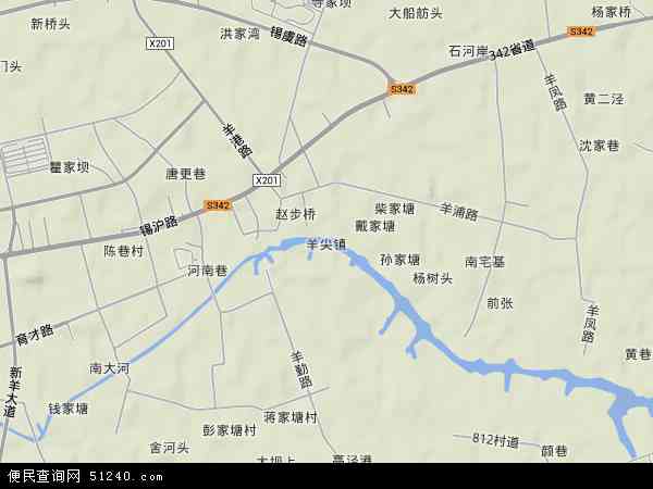 中国江苏省无锡市锡山区羊尖镇地图(卫星地图)