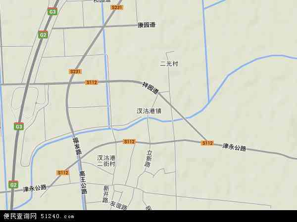 汊沽港镇地形图 - 汊沽港镇地形图高清版 - 2024年汊沽港镇地形图