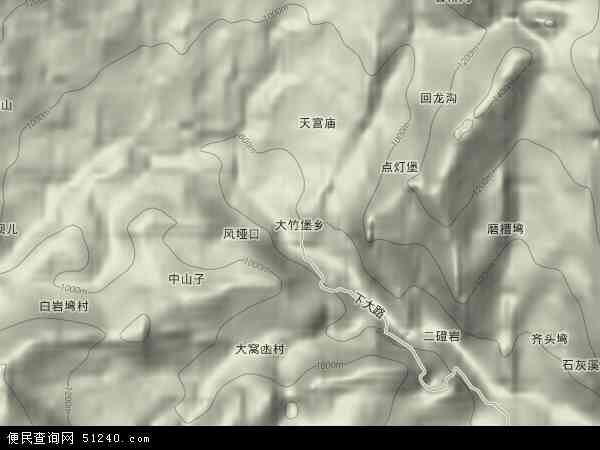 大竹堡乡地形图 - 大竹堡乡地形图高清版 - 2024年大竹堡乡地形图