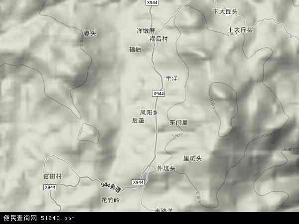 凤阳乡地形图 - 凤阳乡地形图高清版 - 2024年凤阳乡地形图