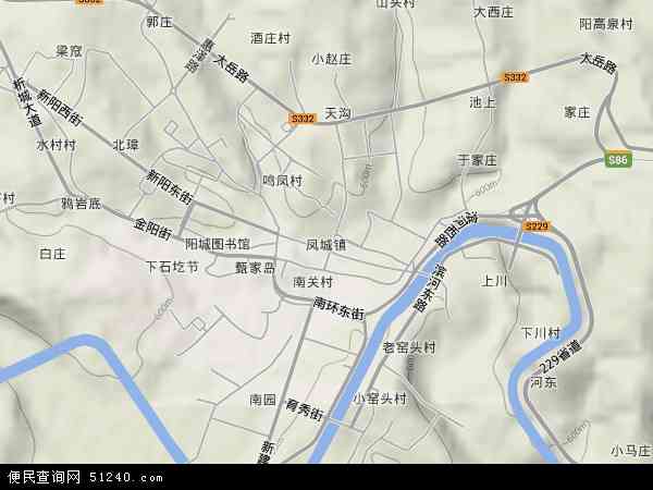 凤城镇地形图 - 凤城镇地形图高清版 - 2024年凤城镇地形图