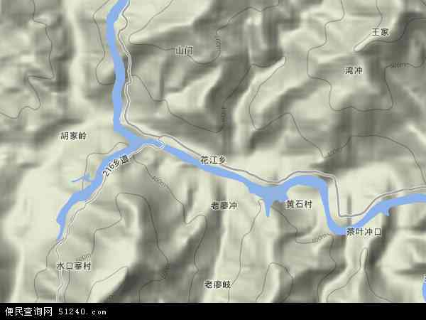 花江乡地形图 - 花江乡地形图高清版 - 2024年花江乡地形图