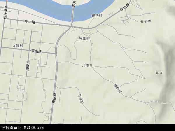 江南乡地形图 - 江南乡地形图高清版 - 2024年江南乡地形图