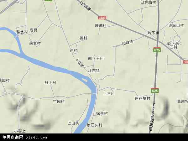 江东镇地形图 - 江东镇地形图高清版 - 2024年江东镇地形图