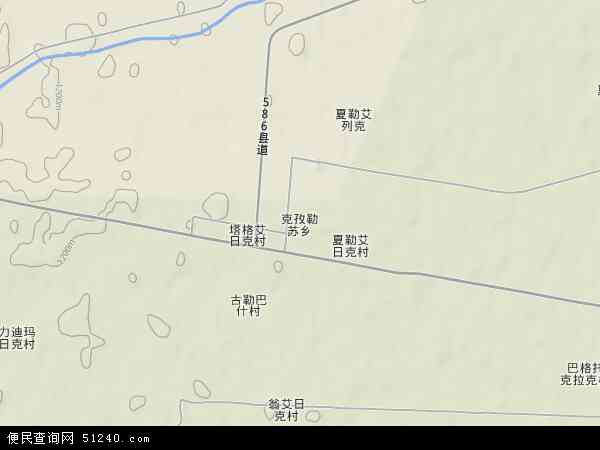 克孜勒苏乡地形图 - 克孜勒苏乡地形图高清版 - 2024年克孜勒苏乡地形图