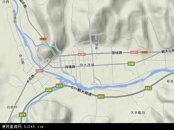 中国吉林省通化市通化县快大茂镇地图(卫星地图)