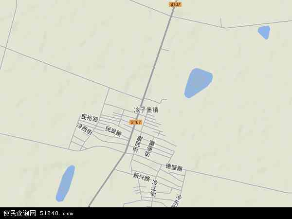 冷子堡镇地形图 - 冷子堡镇地形图高清版 - 2024年冷子堡镇地形图