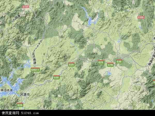 龙川县地形图 - 龙川县地形图高清版 - 2024年龙川县地形图