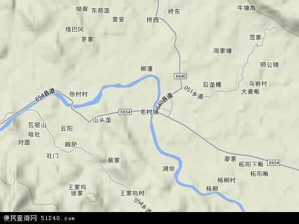 毛村镇地形图 - 毛村镇地形图高清版 - 2024年毛村镇地形图