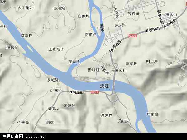 黔城镇地形图 - 黔城镇地形图高清版 - 2024年黔城镇地形图