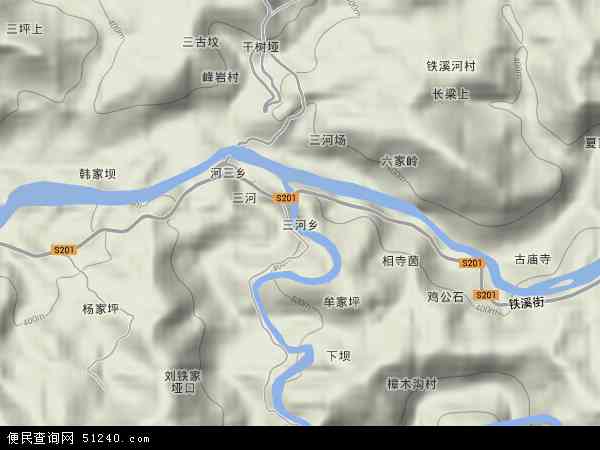 三河乡地形图 - 三河乡地形图高清版 - 2024年三河乡地形图