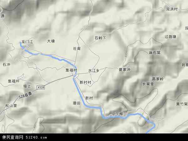 水江镇地形图 - 水江镇地形图高清版 - 2024年水江镇地形图