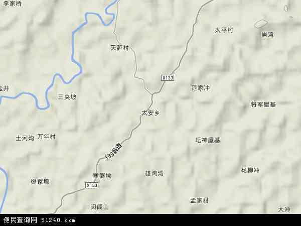 太安乡地形图 - 太安乡地形图高清版 - 2024年太安乡地形图