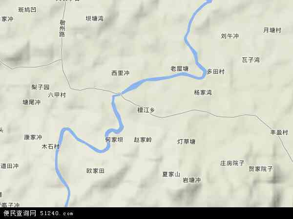 檀江乡地形图 - 檀江乡地形图高清版 - 2024年檀江乡地形图