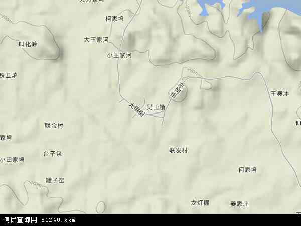 吴山镇地形图 - 吴山镇地形图高清版 - 2024年吴山镇地形图