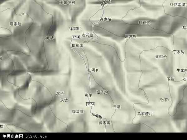 仙河镇地形图 - 仙河镇地形图高清版 - 2024年仙河镇地形图