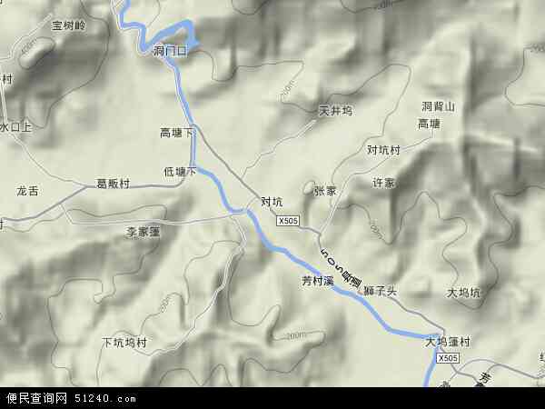 新昌乡地形地图