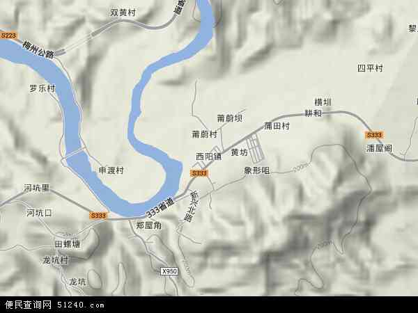 西阳镇地形图 - 西阳镇地形图高清版 - 2024年西阳镇地形图