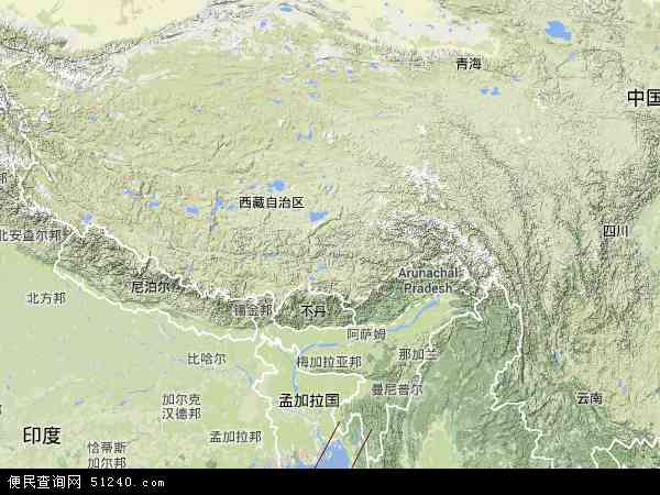 西藏自治区地形图 - 西藏自治区地形图高清版 - 2024年西藏自治区地形图