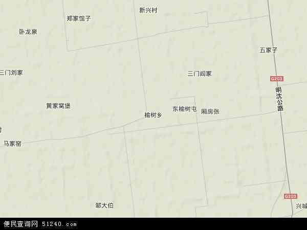 榆树乡地形图 - 榆树乡地形图高清版 - 2024年榆树乡地形图