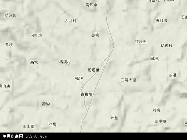 杨场镇地形图 - 杨场镇地形图高清版 - 2024年杨场镇地形图