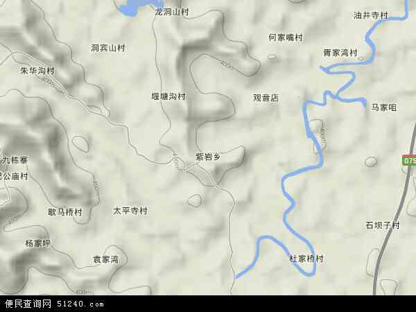 紫岩乡地形图 - 紫岩乡地形图高清版 - 2024年紫岩乡地形图