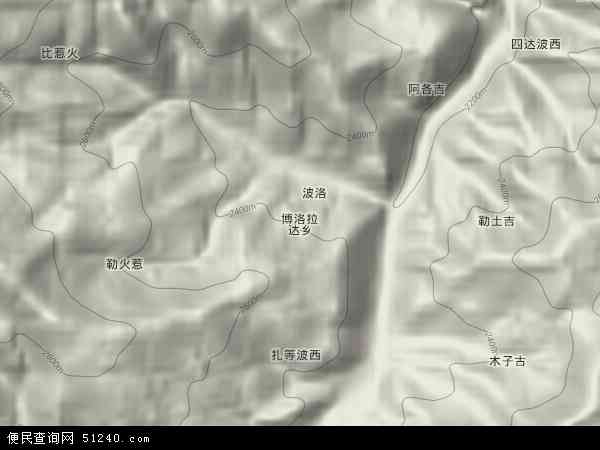 博洛拉达乡地形图 - 博洛拉达乡地形图高清版 - 2024年博洛拉达乡地形图