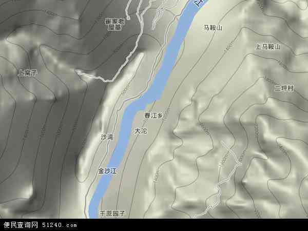 春江乡地形图 - 春江乡地形图高清版 - 2024年春江乡地形图