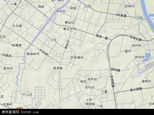 长安塘村地形图 - 长安塘村地形图高清版 - 2024年长安塘村地形图