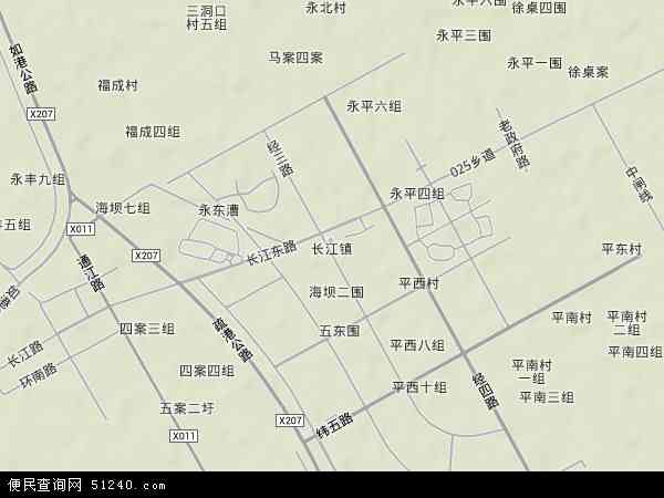 长江镇地形图 - 长江镇地形图高清版 - 2024年长江镇地形图
