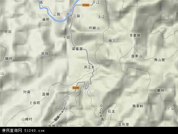洪江乡地形图 - 洪江乡地形图高清版 - 2024年洪江乡地形图