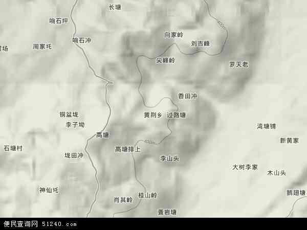 黄荆乡地形图 - 黄荆乡地形图高清版 - 2024年黄荆乡地形图