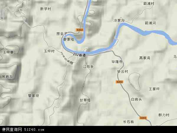 江阳乡地形图 - 江阳乡地形图高清版 - 2024年江阳乡地形图