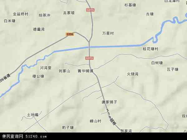 菁华铺乡地形图 - 菁华铺乡地形图高清版 - 2024年菁华铺乡地形图