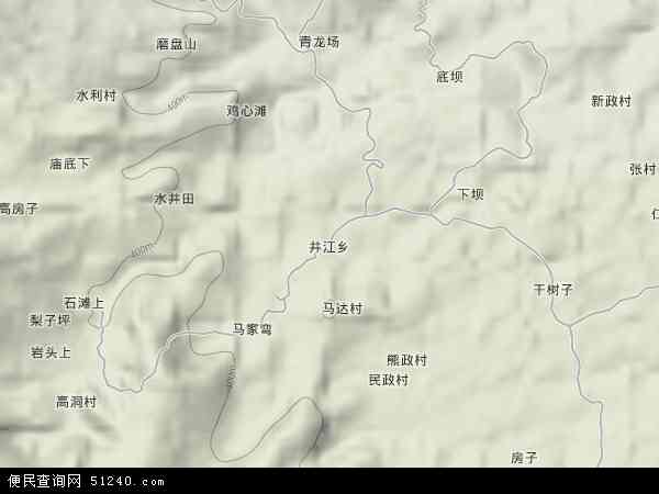 井江乡地形图 - 井江乡地形图高清版 - 2024年井江乡地形图