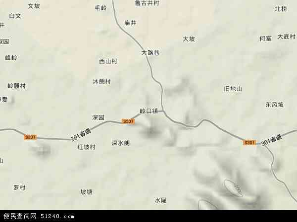 中国海南省省直辖县级行政区划定安县岭口镇地图(卫星地图)