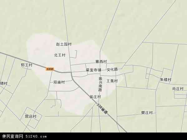 梁宝寺镇地形地图