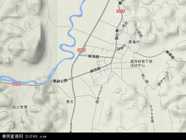 勐海镇地形图 - 勐海镇地形图高清版 - 2024年勐海镇地形图