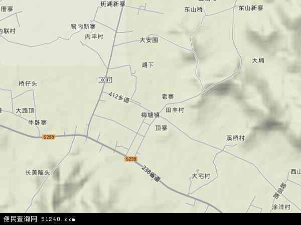 梅塘镇地形图 - 梅塘镇地形图高清版 - 2024年梅塘镇地形图