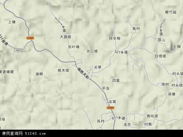 南塘镇地形地图