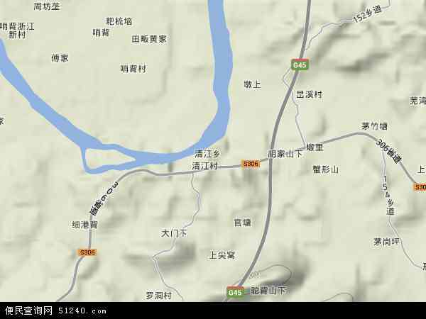 清江乡地形图 - 清江乡地形图高清版 - 2024年清江乡地形图