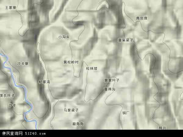 松林坡乡地形图 - 松林坡乡地形图高清版 - 2024年松林坡乡地形图