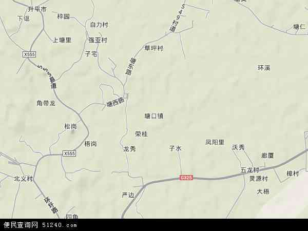 塘口镇地形图 - 塘口镇地形图高清版 - 2024年塘口镇地形图