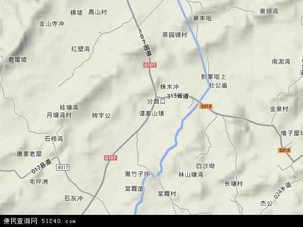 谭家山镇地形图 - 谭家山镇地形图高清版 - 2024年谭家山镇地形图