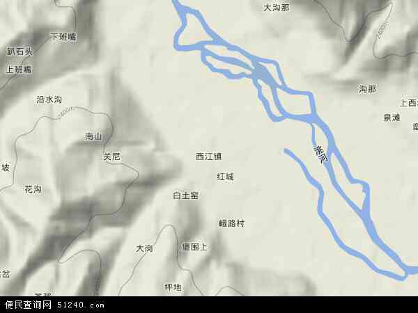 西江镇地形图 - 西江镇地形图高清版 - 2024年西江镇地形图