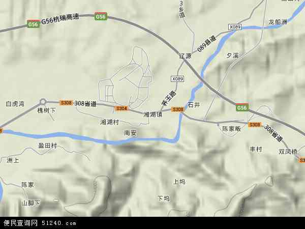 湘湖镇地形图 - 湘湖镇地形图高清版 - 2024年湘湖镇地形图