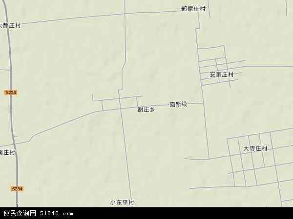 谢庄乡地形图 - 谢庄乡地形图高清版 - 2024年谢庄乡地形图