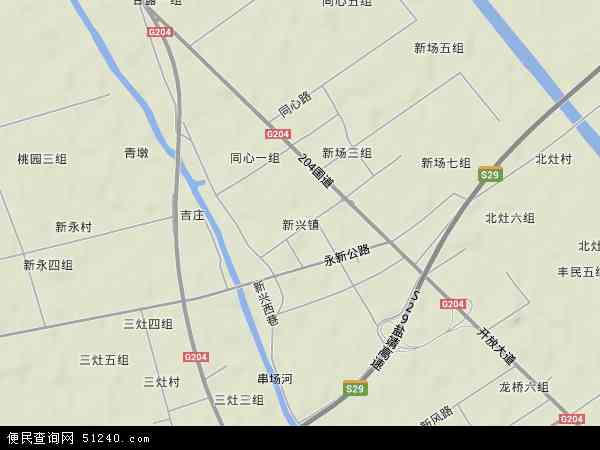 新兴镇地形地图
